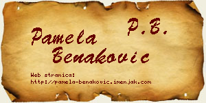 Pamela Benaković vizit kartica